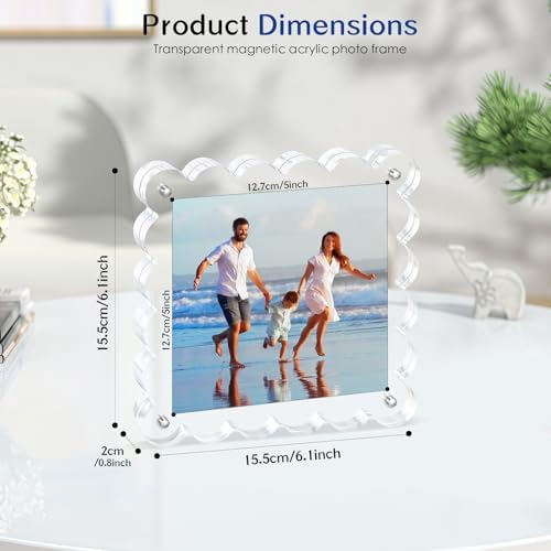 Acrylic Picture Frames.5×5inch 6Pack,Scalloped Photo Frame - Image 4