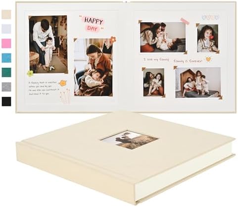 Pssoss 10x10 Inch DIY Scrapbook Album, Linen Hardcover, 40 Pages, Beige by Pssoss