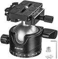 CAVIX Lever Tripod Ball Head, Low Gravity Metal Ball Head Camera Tripod Head 44lbs/20kg Load, Panoramic Ball Head, with 1/4" Arca Swiss Quick Release Plate for Tripod, Monopod, DSLR, Camera(H-46F). by CAVIX