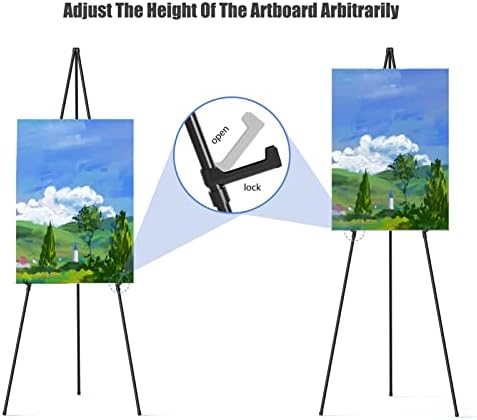 Easel Stand for Sign, Aredy 63" Portable Painting Easel, Lightweight Metal Easels for Painting Canvas, Wedding Sign (2 Pack) - Image 6