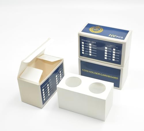 Boen 33mm Coin Flips 300Pcs 2x2 Cardboard Holders by BoenCoinCollectionSupplies