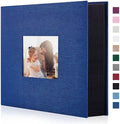 Artmag Fabric Photo Album 4x6 600 Large Capacity for Family Wedding Anniversary Linen Album Holds 600 Horizontal and Vertical Photos (600 Pockets, Blue) by Artmag
