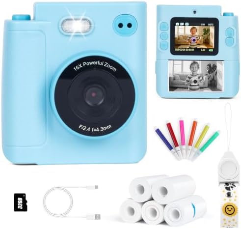 Cudinham Kids Camera Instant Print, Gifts for Age 3-12 Kids, 5 Rolls Paper by Cudinham
