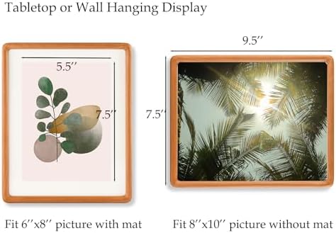 Recuerdos 8x10 Cherry Picture Frame, Matted to 6x8 with HD Plexiglass - Image 3