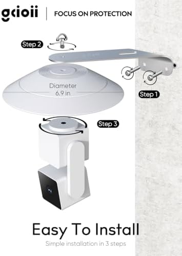 Gcioii 2 Pack Wall Mount for WYZE Cam Pan V3 & Cam Pan V4, Weatherproof Cover and Outside Corner Accessories, Reduce Blind Spots (White, Camera not Included) - Image 7