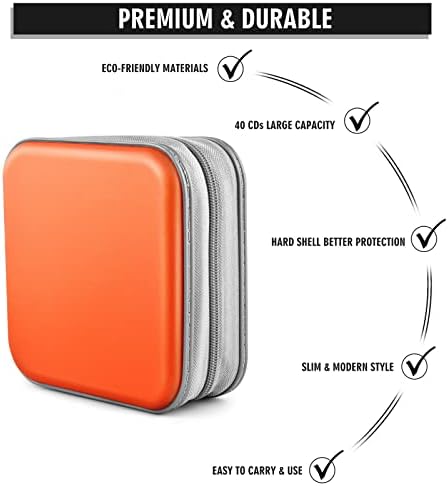 40‑Capacity Hard Plastic CD/DVD Binder for Car, Home & Travel - Image 3