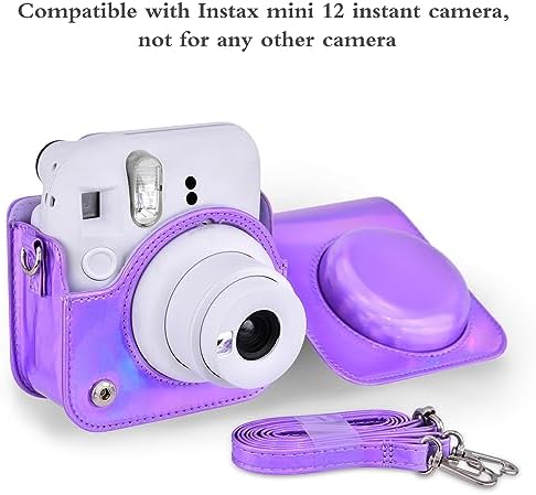 Sunmns Accessories Bundle Kit Compatible with Instax Mini 12 Instant Camera, Include Case Album Stickers Photo Frames Filters Strap (Bright Purple) - Image 2