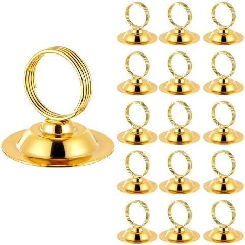 Urban Deco 16 PK Table Card Holder Place Card Holders Steel Card Holders for Photos, Food Signs, Memo Notes, Weddings, Restaurants, Birthday（Gold） by UrbanDeco