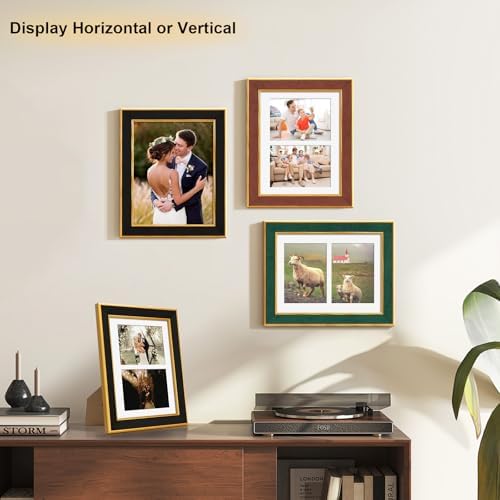 Suede 8.5x11 Picture Frame Display 2 Opening 5x7 Double Picture Frames Collage Wall or Tabletop Decor with Mat,Multi Photo Frame for Plexiglass,Wall Decor,1Pack,Black - Image 6