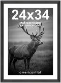 Americanflat 24x34 Poster Frame - Matted to 20x30 - Engineered Wood - Black by Americanflat