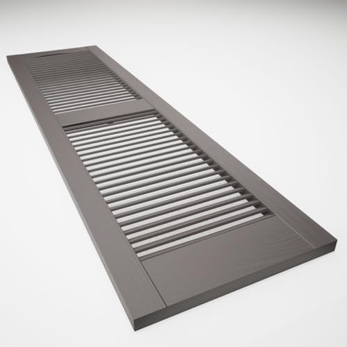 Ekena Millwork Lifetime Vinyl LL1S14X04800MS Standard Cathedral Top Center Mullion, Open Louver Vinyl Shutters, w/Installation Shutter-Lok's & Matching Screws (Per Pair), 14 1/2"W x 48"H, Musket Brown - Image 6