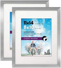 Americanflat 11x14 Picture Frame 2-Pack - Matted to 8x10 - Silver by Americanflat