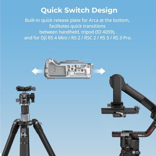 SmallRig R50 V Camera Cage for Canon R50V, Built-in Ergonomic Silicone Grip, QR Plate for Arca, 1/4"-20 Threaded Hole, 3/8"-16 Holes for ARRI, Cold Shoe, QD Sockets, Vertical Shooting(Silver)-5428 - Image 5