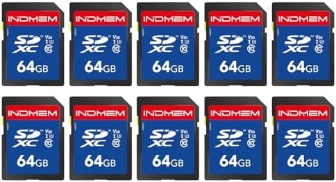 SD Card 64GB 10pack, C10, U3, V30, High Speed up to 90M/S SDXC UHS-I Memory Cards, Full HD & 4K Video Compatible with Canon Nikon Sony Pentax Kodak Olympus Panasonic Digital Camera, 64GB(10pc) by elecacc