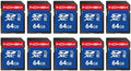 SD Card 64GB 10pack, C10, U3, V30, High Speed up to 90M/S SDXC UHS-I Memory Cards, Full HD & 4K Video Compatible with Canon Nikon Sony Pentax Kodak Olympus Panasonic Digital Camera, 64GB(10pc) by elecacc