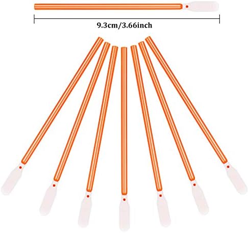 Chinco 200 Pieces Foam Swab Sponge Swab Foam Tips Sponge Stick for Inkjet Printer Print Head Camera Optical Lens Optical Equipment(Orange,3.66 Inch) (Pack of 2) - Image 3