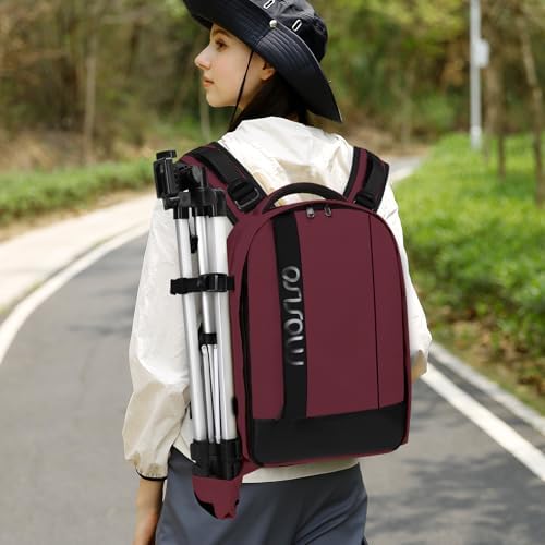 MOSISO Camera Backpack,Photography Backpack Padded Camera Bag, Wine Red - Image 6