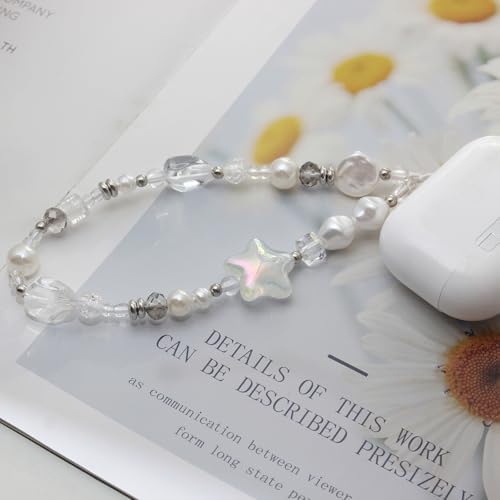 Beaded Camera Wrist Strap,Cute Phone Charm Decor,Pearl Bracelet Wrist Strap - Image 4