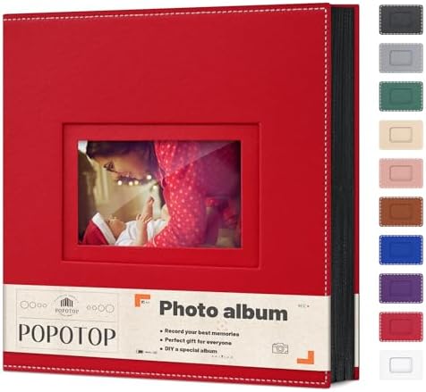 Popotop 4x6 Photo Album Holds 500 Pictures, Vegan Leather Hardcover by Popotop