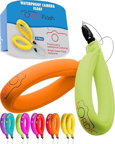 Nordic Flash Floating Wrist Strap (2-pack) for Phone & Action Camera - Compatible with GoPro Hero 13, Insta360 X4, DJI Action 5 Pro, OM System TG-7, Kodak PixPro WPZ2 & iPhone - Green & Orange by NordicFlash