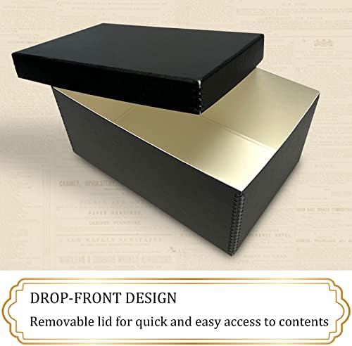 Golden State Art, Archival Photos Storage Boxes, 5x7x12 Acid-Free Preservation Box, Holds Up to 1100 of 5x7 Pictures, 4x6 Photo Container for Storing Artwork Pictures Prints Negatives Films (Black) - Image 4