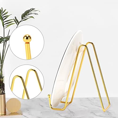 Kruodop 6 Inch Plate Stands for Display, 5 Pack Plate Holder Display Stand, Gold Metal Frame Easel Holder Stand for Pictures,Book, Photo, Decorative Plate - Image 4
