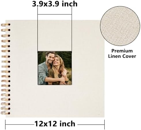Vienrose 12x12 Inch Scrapbook Album DIY Large Hardcover Kraft White Pages Scrapbook Photo Album Linen Cover Scrap Book Photo Albums Scrapbooking Supplies Kit for Couple Family Wedding Travel - Image 4