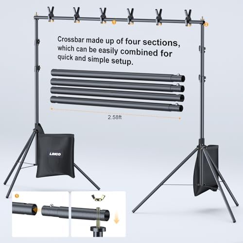 LINCO Lincostore Backdrop Stand Kit 10x7ft for Photography - Image 4
