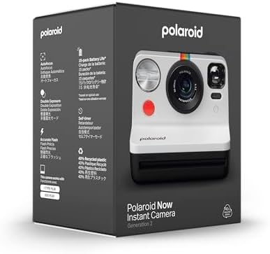 Polaroid Now 2nd Generation I-Type Instant Film Camera - Black & White (9072) - Image 2