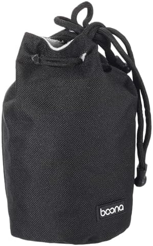 PATIKIL Soft Drawstring Lens Case, Lens Pouch Bag with Cotton Pad 3.9" OD Thick Fleece Cloth Camera Lens Bag for SLR Lens Water Cups, Black by PATIKIL