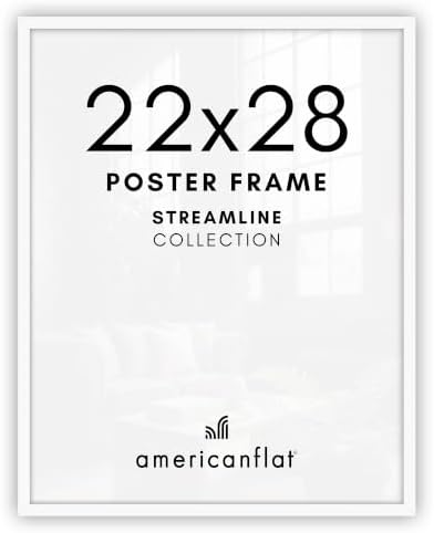 Americanflat 22x28 Poster Frame - Slim Molding - White by Americanflat