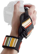 USA Gear DualGRIP Professional Grip Camera Hand Strap with Neoprene Design and Metal Plate - Compatible with Canon, Fujifilm, Nikon, Sony, and more DSLR, Mirrorless, Point & Shoot Cameras (Striped) by USAGEAR