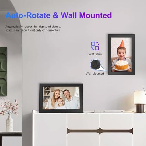 Frameo 10.1 Inch Digital Picture Frames Smart WiFi Digital Photo Frame with 1280x800 IPS Touch Screen HD, 32GB Memory, Auto-Rotate, Wall Mountable, Share Moments Instantly via Frameo App from Anywhere - Image 6
