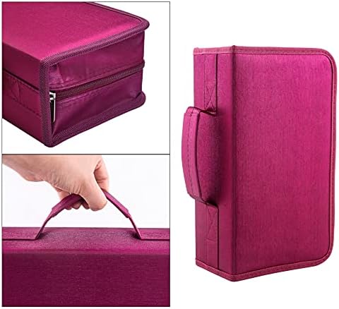 Siveit DVD Case, 128 Capacity CD/DVD Case Wallet Binder Storage Holder Booklet for Car Home Office and Travel (White binder, Rose) - Image 5