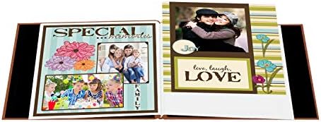 Pioneer 8 Inch by 8 Inch Postbound Silk Fabric Frame Cover Memory Book, Caramel - Image 2