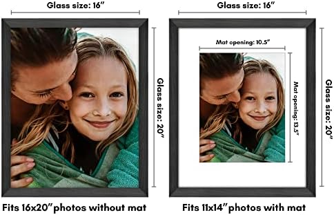 Americanflat 16x20 Poster Frame - Matted to 11x14 - Black - Image 2