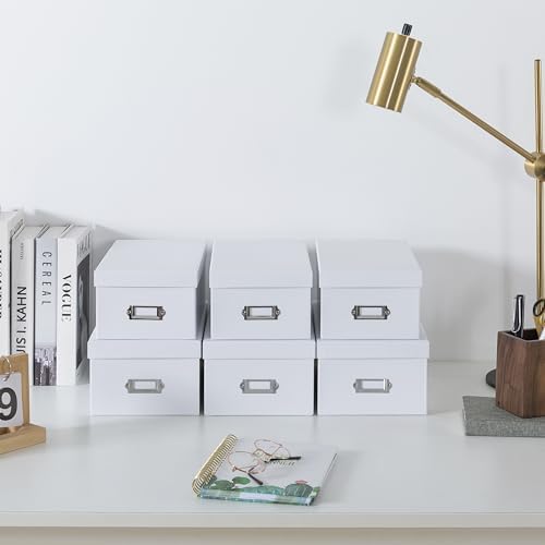 Soul & Lane - White Photo Storage Boxes with Lids, Set of 6 in 2 Sizes - Image 3