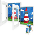 2 Pack 8.5x11 Front-Opening Kids Artwork Frames Changeable (White) by GoldenStateArt