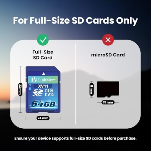 LinkMore XV11 64GB Full-Size SDXC Card, UHS-I U1 V10, 98MB/s Read - Image 2