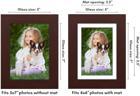 Americanflat 5x7 Picture Frame - Matted to 4x6 - Engineered Wood - Mahogany - Image 2