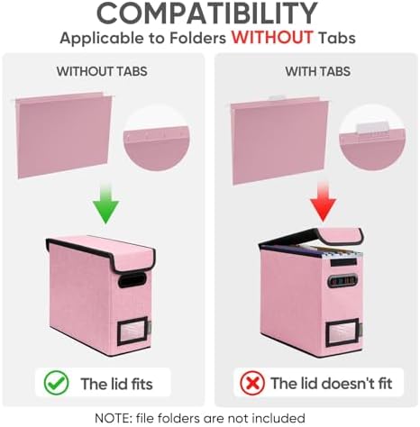 BALEINE File Organizer Box with Lid, Collapsible Hanging File Storage Box - Image 3