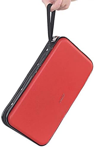 CD DVD Case, 72 Capacity Heavy Duty Wallet, DVD CD Case Holder for Car, Hard Shell Sturdy case, CD Disk Holder, DVD disc Binder, Booklet, Protective Blu-ray Wallet (72 Capacity,Red) - Image 3