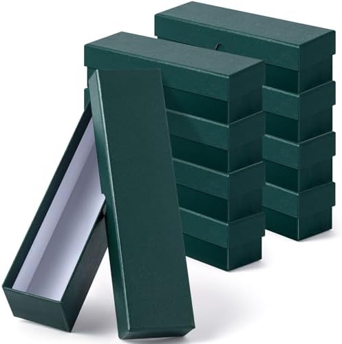 Teling 8 Pcs 2x2 Coin Storage Collectors Box, 9 x 2 x 2 Inches, Dark Green by Teling