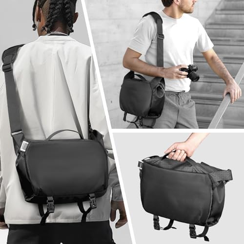 TAAOKA Camera Sling Bag, Waterproof Camera Case with Tripod Holder, DSLR/SLR/Mirrorless Cameras Shoulder Bag, Crossbody Camera Bags for Photography (Black) - Image 3