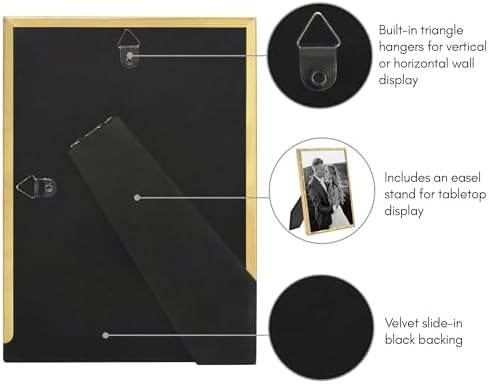 Americanflat 5x7 Bamboo Picture Frame - Metal - Gold - Image 5