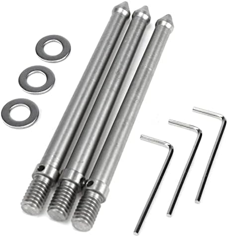 3 Pcs 3/8" Stainless Steel Tripod Ground Spike Mount Adapter(120mm) by Pastlla