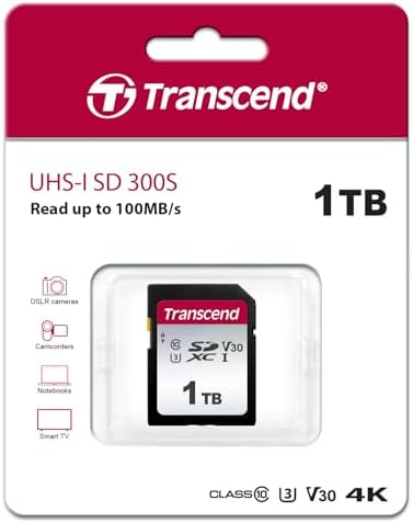 Transcend 1TB SDC300S SD UHS-I SDXC Memory Card, 100MB/s, U3, V30, C10 - Image 2