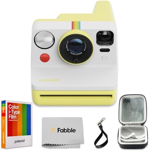 Polaroid Now Generation 3 I-Type Instant Camera (Yellow) Bundle with Color I-Type Film (8 Exposures), Hard Protective Case and Wrist Strap by Polaroid
