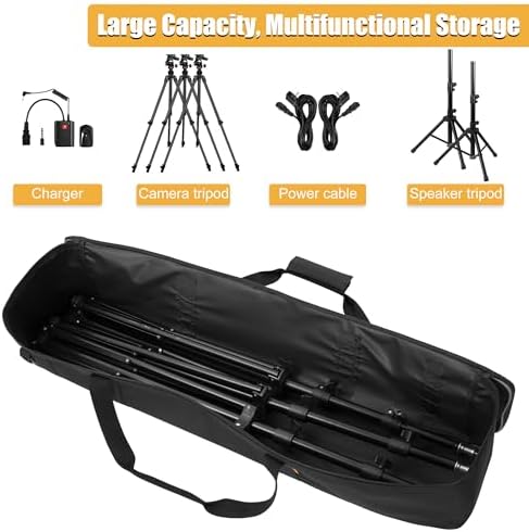 Multifunctional Tripod Bag 36.5 X 7 X 7 Inches / 93 X 18 X 18 cm Heavy Duty Tripod Carrying Case with Handle for Lights, Speakers, Cameras, Booms, Microphone Stands, Black - Image 2