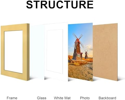 5x7 Picture Frame Set of 4 with Real Glass, Wall & Tabletop Display - Image 3